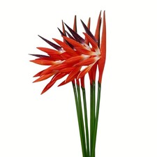 6 PCS Artificial Flowers Bird of Paradise 23" Tropical Imitation Plant Orange