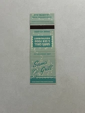 Sams Grill Restaurant San Francisco California Vintage Matchbook Cover 108