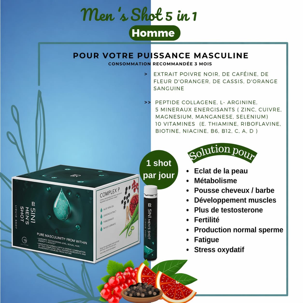 Élixir 5 en 1 cure premium pack de 2 flacons en verre pour une régénération totale