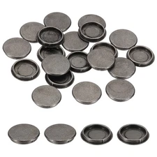 120Pcs 12x13mm Zinc Alloy Hole Plugs, Cabinet Round Screw Caps, Metallic Black