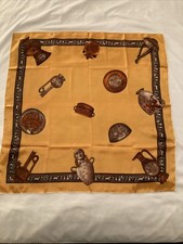 Vintage 26.5  X26.5  High Quality Acetate Satin Hand Rolled Scarf Made in Japan