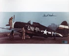 Walker Mahurin Signed 8x10 World War II WW2 B&W Photo AUTO AI COA