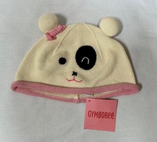 NWT Vtg Gymboree Imaginary Friends pink panda sweater knit hat 2T 3T 4T 5T