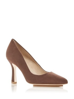 SALONE MONET Womens Brown Recessed 1/2'' Platform Anita Almond Stiletto Pumps 6