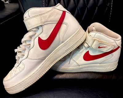 Nike Air Force 1 Mid '07 Sail University Red Men Size 10.5 sneakers 315123-126