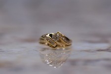 14K Gold and Diamond Wedding and Engagement Ring Size - 7.5