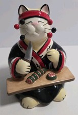 Figura Gato Katzumi Whimsiclay Amy Lacombe Sushi Chef Japonés