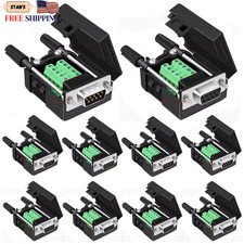 Willwewon 10PCS 5PCS Male 5PCS Female DB9 Solderless Breakout Connector RS2...