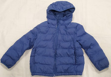 Uniqlo Kids Puffer Full Zip Hooded Jacket Boy 5-6 Blue Nylon Lightweight