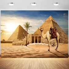 7x5ft Egyptian Pyramid Backdrop Ancient Egypt Landscape Camel Photography Bac...