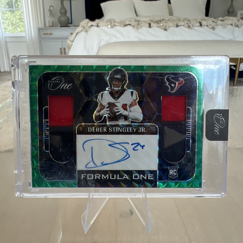 2022 Panini One Formula One Derek Stingley Jr. #343 Auto Patch Green /49 RC 