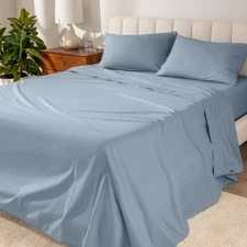 Bare Home 100% Organic Cotton Percale Sheet Set - 300 Thread Count - Lightweight