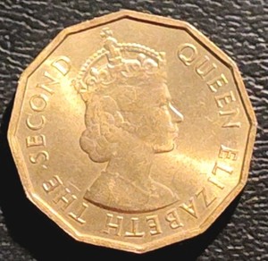 Seychelles Islands, 1953, 10 Cents , Nickel Brass, Uncirculated Coin.