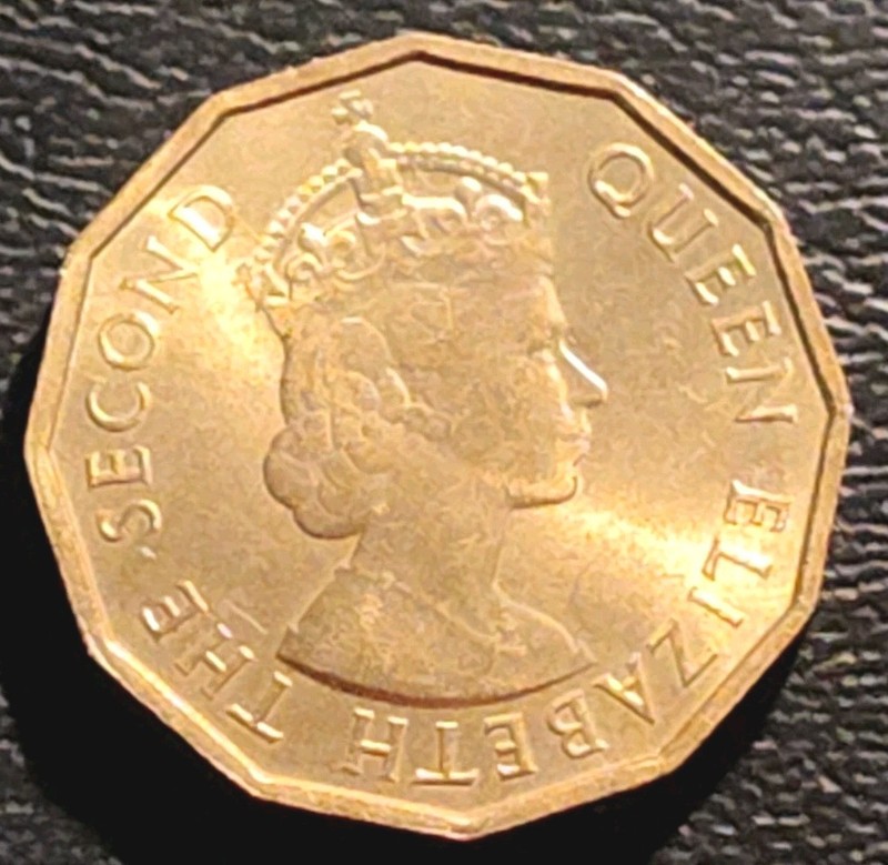 Seychelles Islands, 1953, 10 Cents , Nickel Brass, Uncirculated Coin.