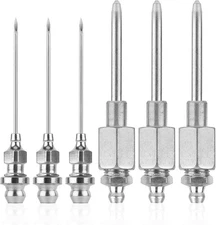 Grease Gun Needle Nozzle Kit 6pcs,Grease Injector Tips for Narrow Space & Deep 