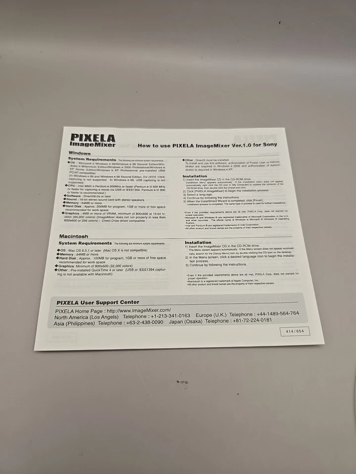 PIXELA Image Mixer For Sony V1.0 Win. 98/Me/2000/XP Mac 8.5.1/8.6/9.0/9.1/9.2 - Image 4 of 4