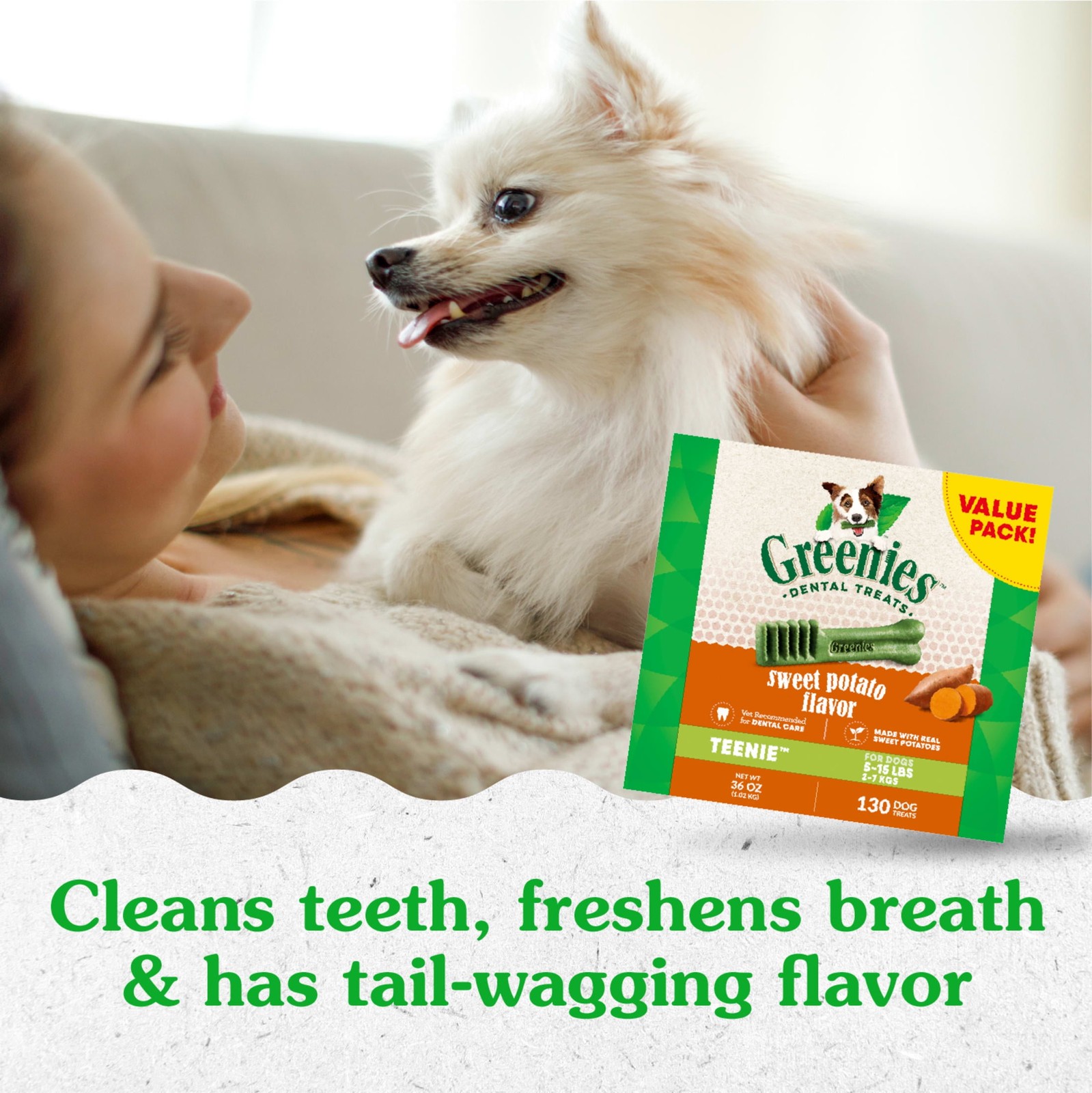 Greenies Teenie Dog Dental Treats Sweet Potato 36oz (130ct)