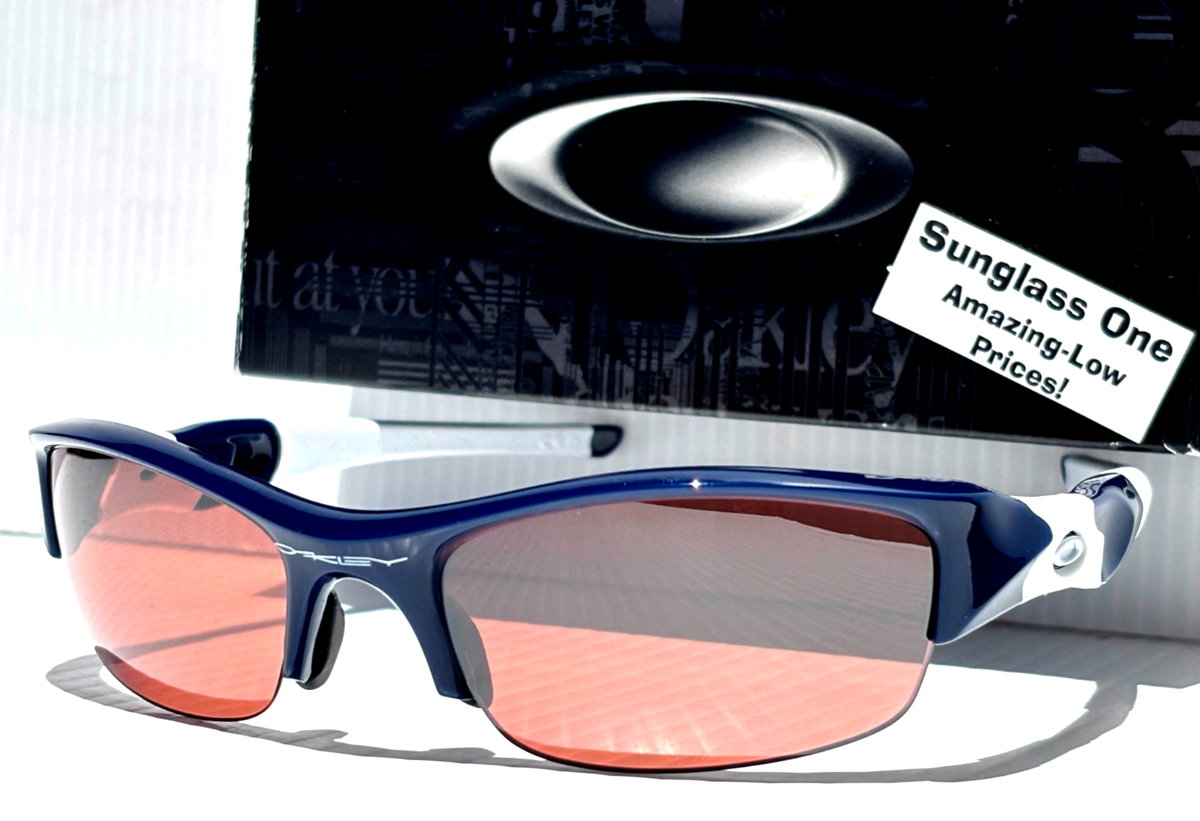 NEW Oakley FLAK JACKET Shiny Navy Blue VR28 Black Iridium Lens