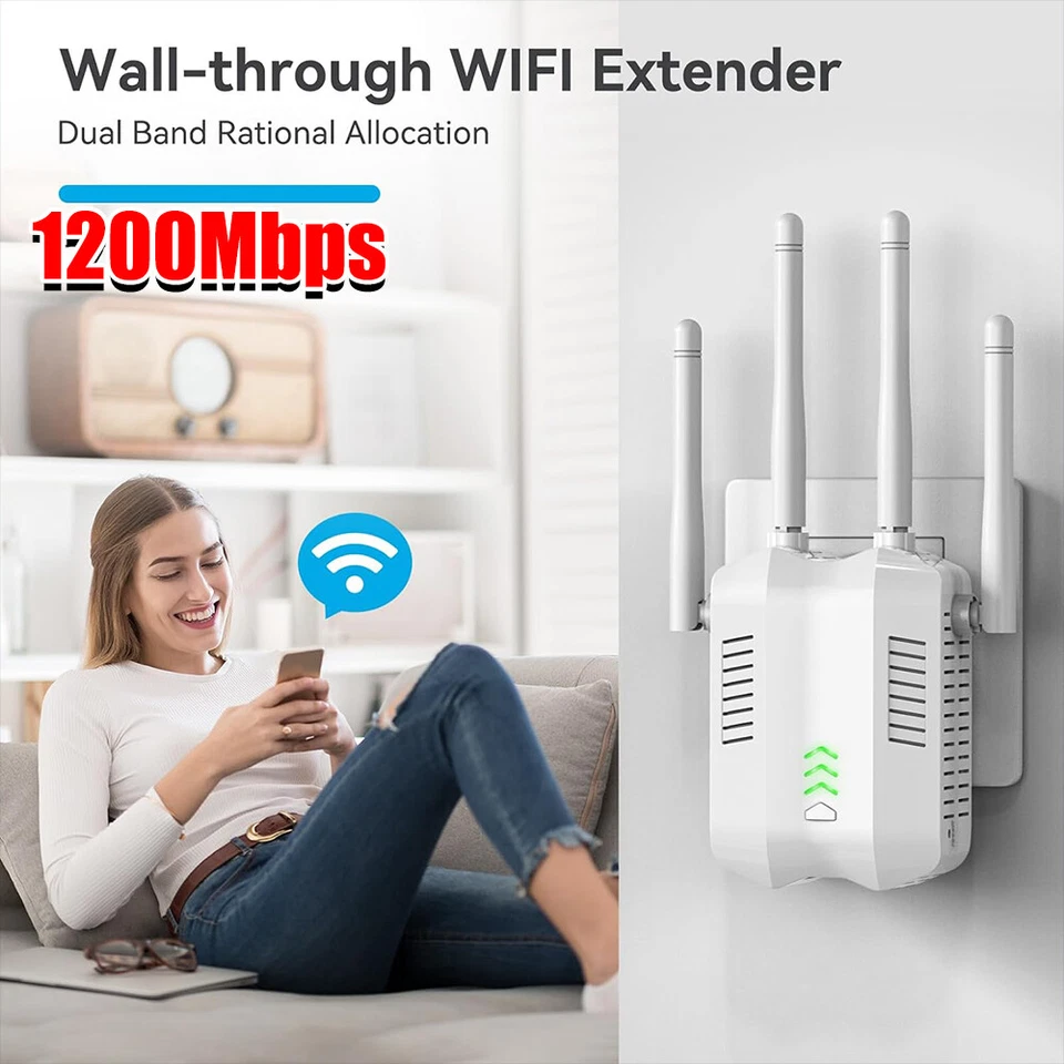 Say Goodbye to Dead Zones with 1200Mbps WiFi Signal Amplifier UK Plug! - Image 4 of 4