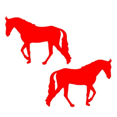 Reflective Decal Sticker 2X Trotter Walker horse for tack box truck trailer RD