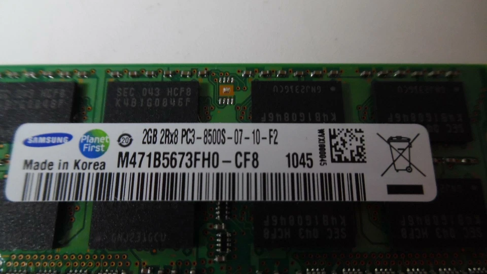 Set of 8: Samsung 2GB PC3-8500S RAM Modules - M471B5673 - Tested - Image 2 of 2