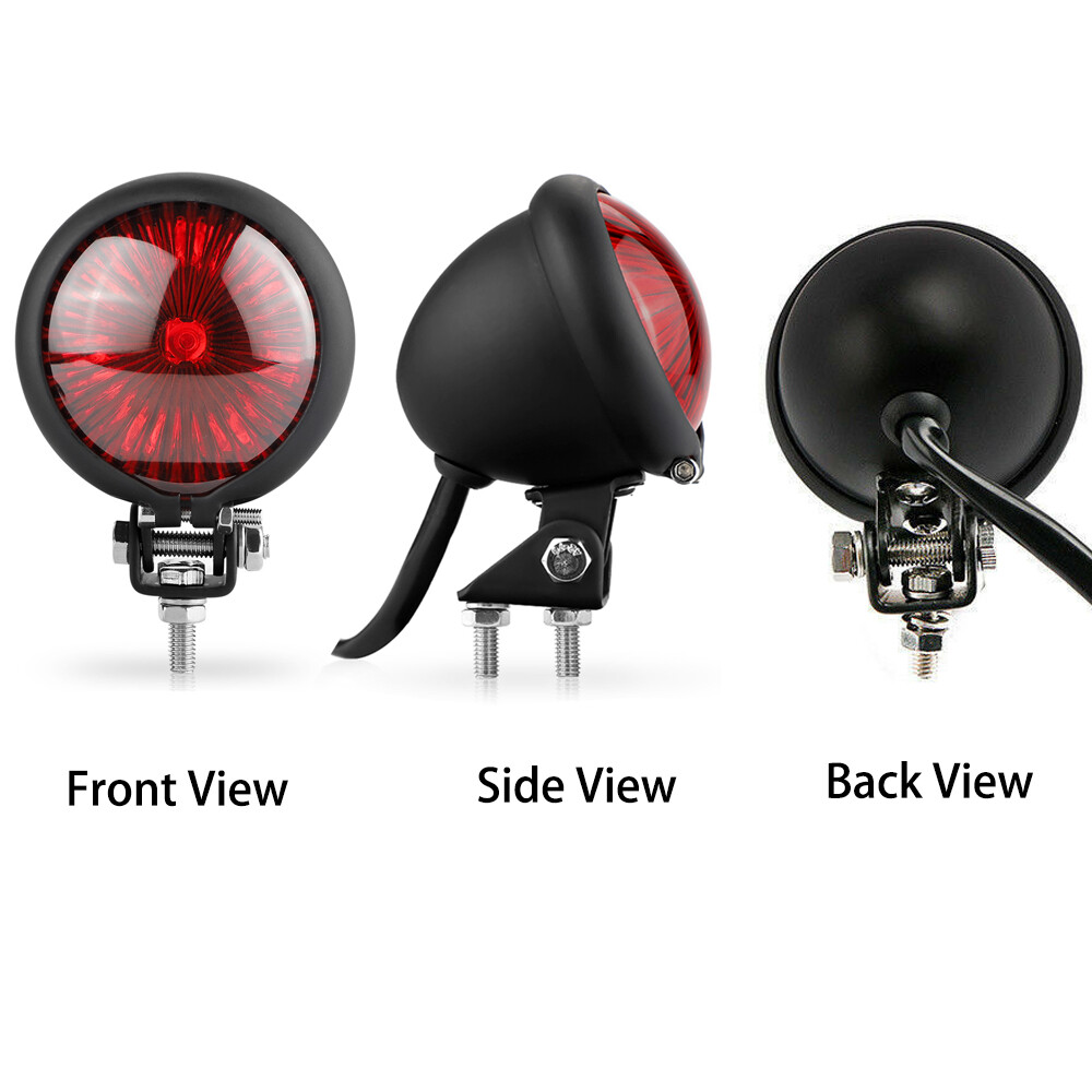 Feu Arrière LED Moto Rouge Universel Pour Cafe Racer, Chopper, Bobber - 8 LED Haute Luminosité
