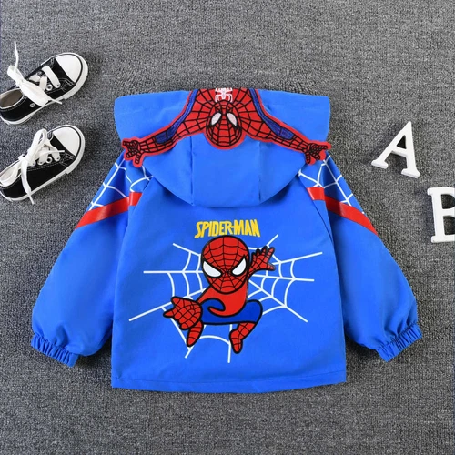 Spiderman Windbreaker Jacket Boys Childrens Hooded Thin Jacket Christmas Gifts - Picture 3 of 31
