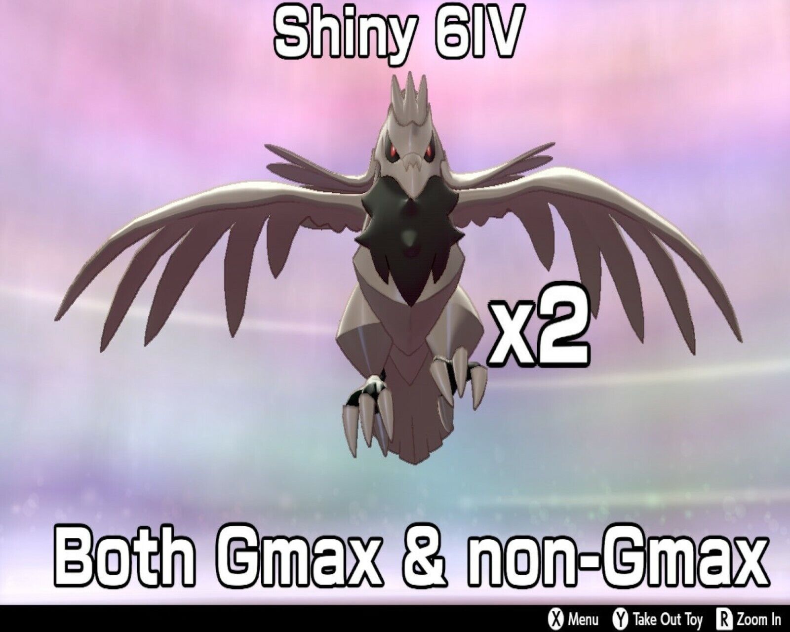 Pokemon Sword and Shield✨ULTRA SHINY CORVIKNIGHT✨6IV GIGANTAMAX EVs Battle  Ready