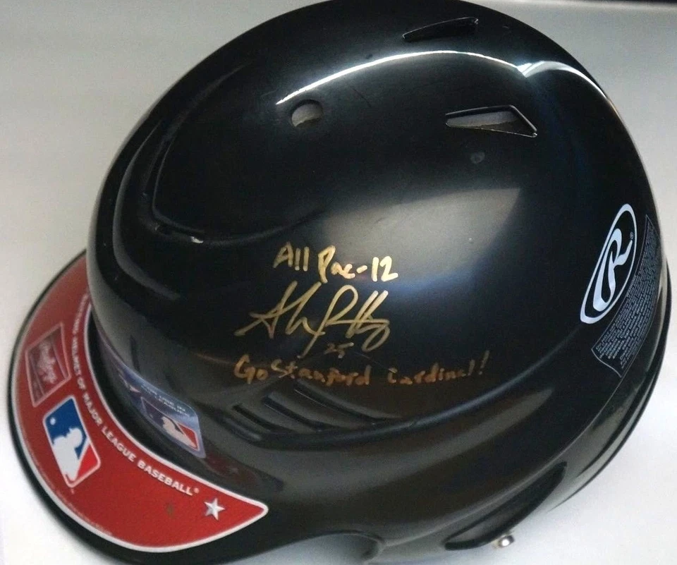 Casco firmado por Stephen Piscotty raro Go Stanford Cardinal certificado de autenticidad PSA/DNA autógrafo Foto 3 de 4