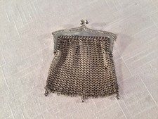 Antique Alpaca Silver Ladies Chain Mesh Purse