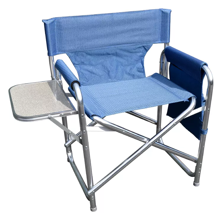 Blue Sturdy Portable Travel Camping Folding Directors Chair with