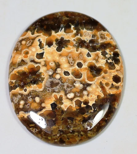 100 CT 6X40X49 mm NATURAL ORBICULAR OCEAN JASPER OVAL CABOCHON GEMSTONE CQ-57