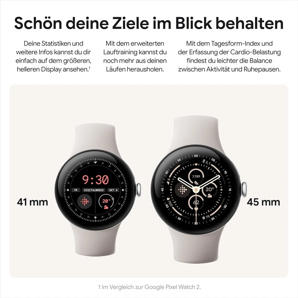 Google Pixel Watch 3 45mm 4G Matte Hazel Sportarmband Hazel - Bild 3 von 4