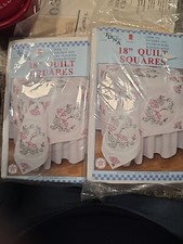 2 Packages Jack Dempsey Quilt Squares Embroidery Interlocking Hummingbird 18"