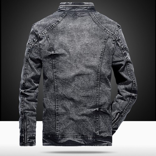Fashion Mens Denim Jacket Classic Slim Jeans Coat Male Cowboy Jacket