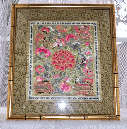ANTQ Chinese SUZHOW Su Xiu 蘇繡 Padded Embroidery Forbidden Stitch Textile Panel - Picture 16 of 20