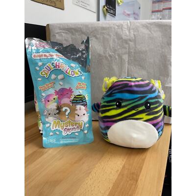 Squishmallow Scented Mystery Squad Bag 8  Plush (Series 2) opened''Rainbow Zebra''