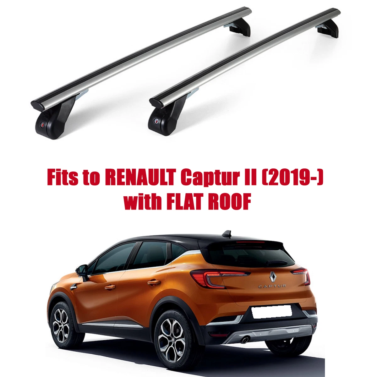Premium Roof Rack Bars For RENAULT Captur II 2019 Flat Roof AL303 420M
