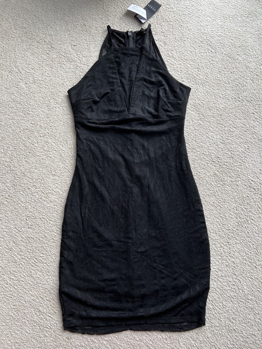 guess short black dress Guess W6rk30kcbo2 Long Sleeve Short Dress Black XS Woman