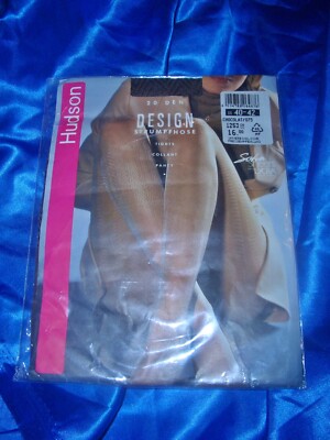 HUDSON Design gemusterte Glanz Nylons Strumpfhose Gr. 40-42 chocolat 20 den OVP