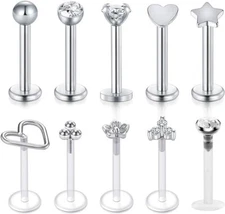 Helix Lip & Earrings Piercing Studs | Stainless Steel|  16g