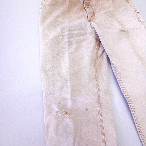 Vintage Carhartt B111 BRN Flannel Lined Canvas Pants Mens 33x36 Union USA *WORN* - Picture 6 of 16