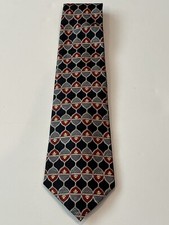 Vintage Ketch Men's Red Geometric Floral Neck Tie 4” x 58” Made In USA