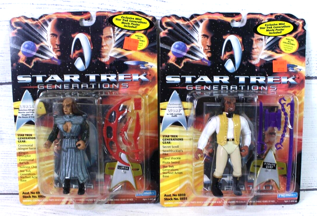 Star Trek Generations LURSA Klingon & Commander Worf  Playmates 1994