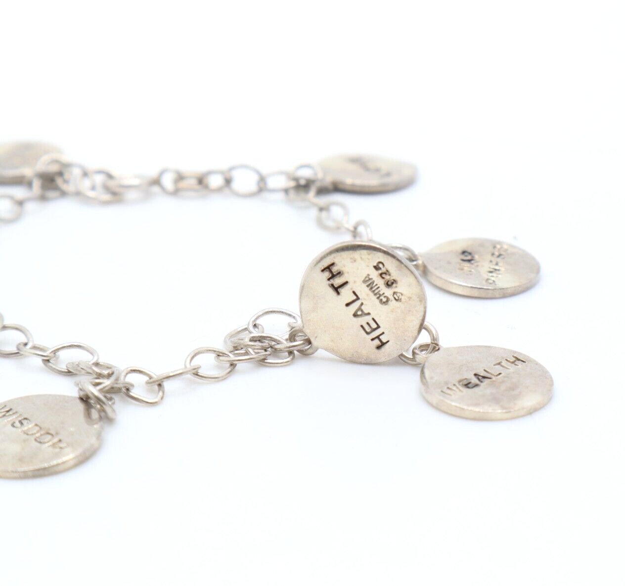 Sterling Silver Chinese Script Dangle Charms Chai… - image 3