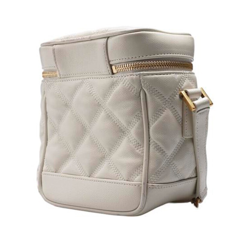 Borsa a tracolla Saint Laurent avorio carré trapuntata vanità