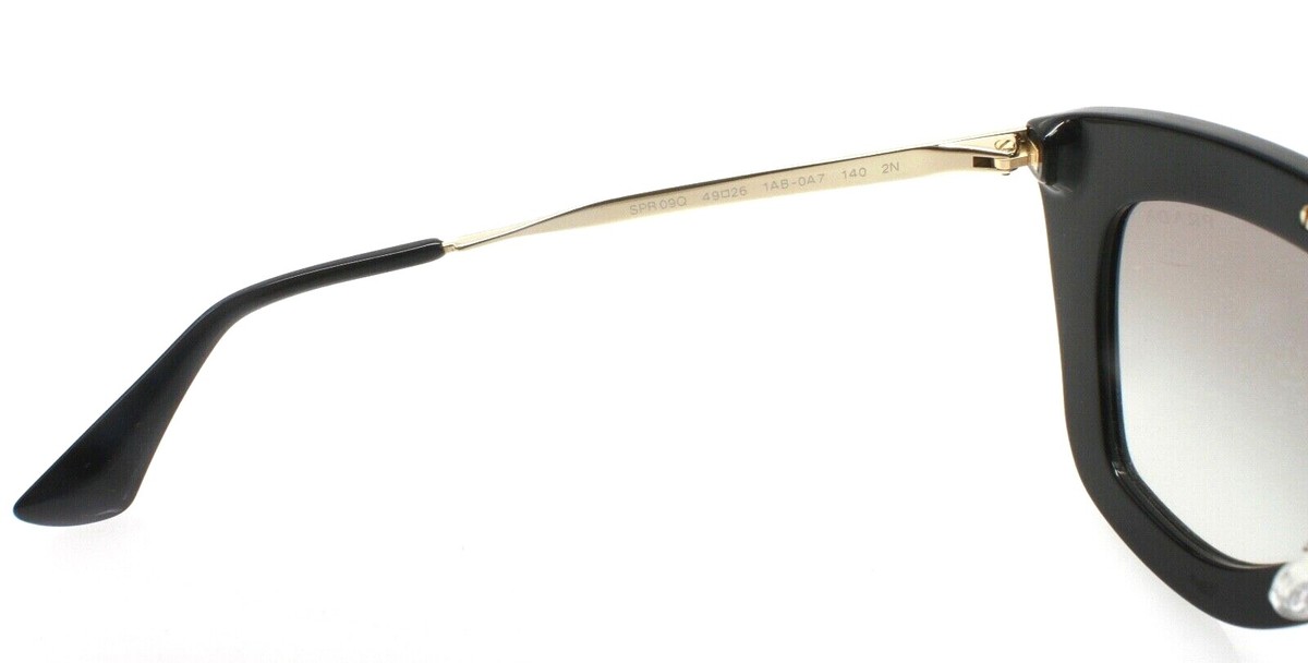 PRADA Womens SPR09Q Black & Gold Cat Eye 49mm Sunglasses | eBay