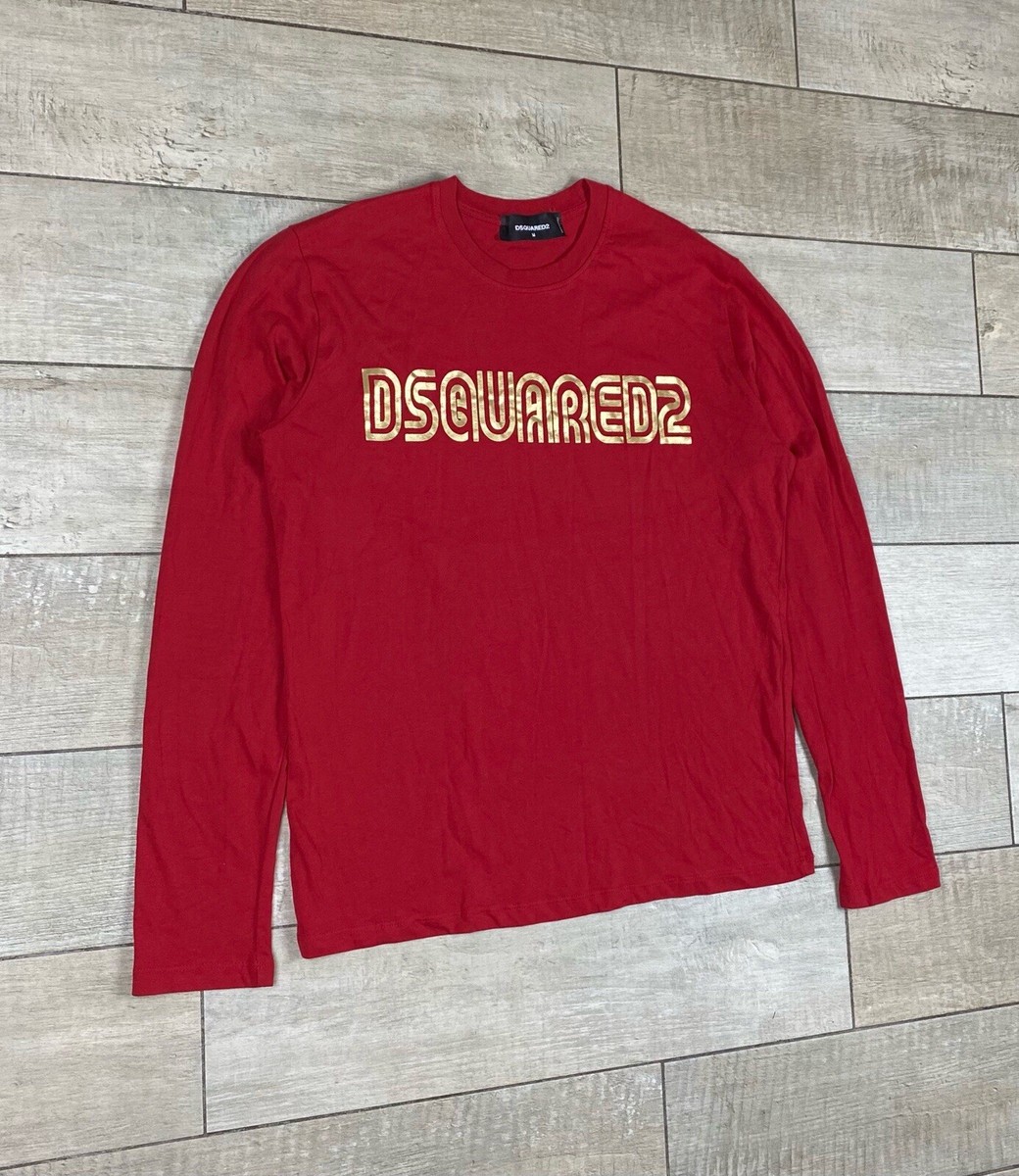 D SQUARED2 国内買付 日本限定 long sleeve Tshirt dsquared 2 ICON Mens T-Shirt Long Sleeve Red Size M | eBay