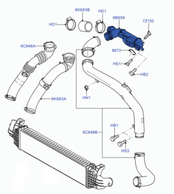 MANICOTTO INTERCOOLER TUBO ARIA COMPATIBILE CON MINI COOPER D ONE D CLUBMAN 1.6 D 1017586S01 13712753079 2753079