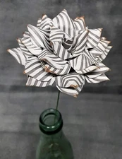 Handmade Paper Flower on stem (Gray Pattern No.2) for Wedding, St. Valentine's